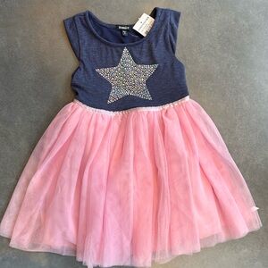 Beautiful blue cotton top with pink tulle skirt